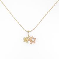 K18YG／K18PG フラワー ダイヤモンドネックレス