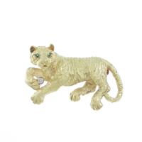 【ヴィンテージ】ティファニー タイガー エメラルドブローチ