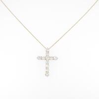 【リメイク】K18YG クロス ダイヤモンドネックレス