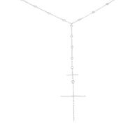 750WG クロス ダイヤモンドネックレス