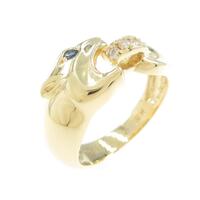 18KYG ヒョウ サファイヤリング