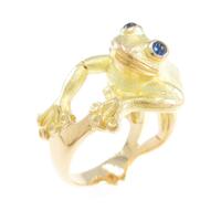 K18YG フロッグ サファイヤリング