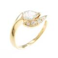 【リメイク】K18YG ダイヤモンドリング 0．450ct・I・SI1・ペアシェイプ
