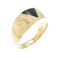 【新品】K18YG オニキスリング