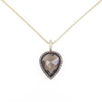 750YG／750BG／K18YG スモーキークオーツネックレス