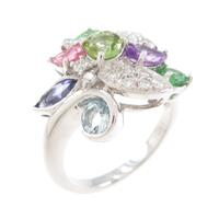 K18WG カラーストーンリング