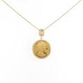K18YG（枠） コイン ダイヤモンドネックレス