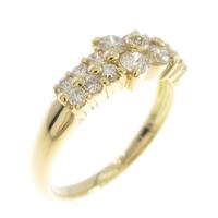 K18YG フラワー ダイヤモンドリング