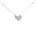 K18WG ハート ダイヤモンドネックレス
