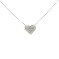 K18WG ハート ダイヤモンドネックレス