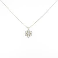 K18YG フラワー ダイヤモンドネックレス
