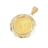 K18YG（枠） コイン ペンダント