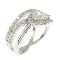 プラチナダイヤモンドリング 0．483ct E I1 ペアシェイプ