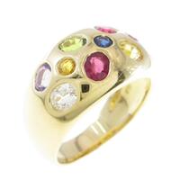 K18YG サファイヤリング 拡散処理未検査