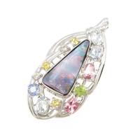 K18WG ボルダーオパールペンダント