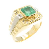 K18YG／PT エメラルドリング