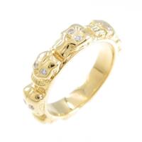 750YG スカル ダイヤモンドリング