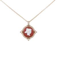 K18PG／K18WG メノウカメオネックレス