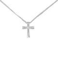 K18WG クロス ダイヤモンドネックレス