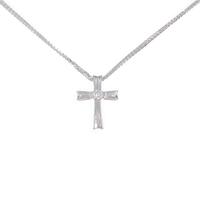 K18WG クロス ダイヤモンドネックレス