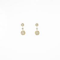 K18YG スリーストーン ダイヤモンドピアス