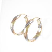 K18スリーカラー フープピアス