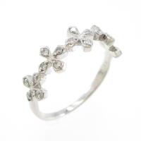 K18WG フラワー ダイヤモンドリング