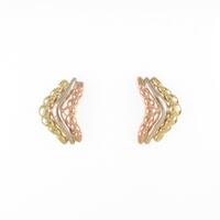 K18スリーカラー ピアス