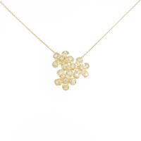 K18YG フラワー キュービックネックレス