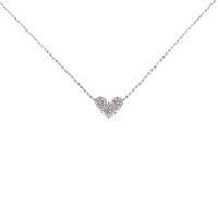 K18WG ハート ダイヤモンドネックレス