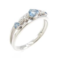 K18WG アクアマリンリング