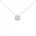 K14WG フラワー ダイヤモンド ネックレス 0.22CT