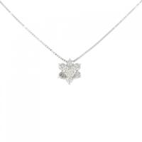K14WG フラワー ダイヤモンド ネックレス 0.22CT