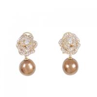 K18PG/K18YG 黒蝶パール ピアス