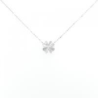 K18WG クローバー ダイヤモンド ネックレス 0.01CT