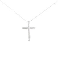 K18WG クロス ダイヤモンド ネックレス 0.168CT