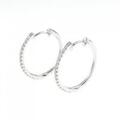 K18WG ダイヤモンド フープ ピアス 0.16CT