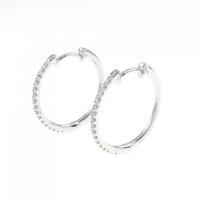 K18WG ダイヤモンド フープ ピアス 0.16CT