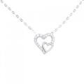 K18WG ハート ダイヤモンド ネックレス 0.19CT