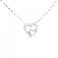 K18WG ハート ダイヤモンド ネックレス 0.19CT