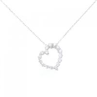 K18WG ハート ダイヤモンド ネックレス 0.50CT