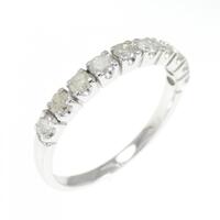 K18WG ハーフエタニティ ダイヤモンド リング 0.30CT