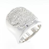 K18WG パヴェ ハート ダイヤモンド リング 0.92CT