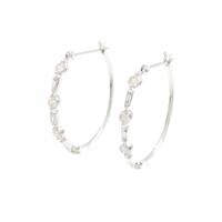K18WG フープ ダイヤモンド ピアス 0.50CT