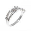 K18WG フラワー ダイヤモンド リング 0.12CT
