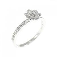 K18WG フラワー ダイヤモンド リング 0.27CT