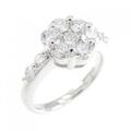 K18WG フラワー ダイヤモンド リング 1.00CT