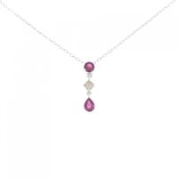 K18WG ルビー ネックレス 0.65CT