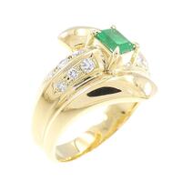 K18YG エメラルド リング 0.37CT