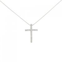 K18WG クロス ダイヤモンド ネックレス 0.30CT